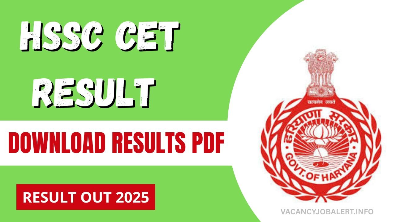 HSSC CET Result 2025 OUT at hssc.gov.in